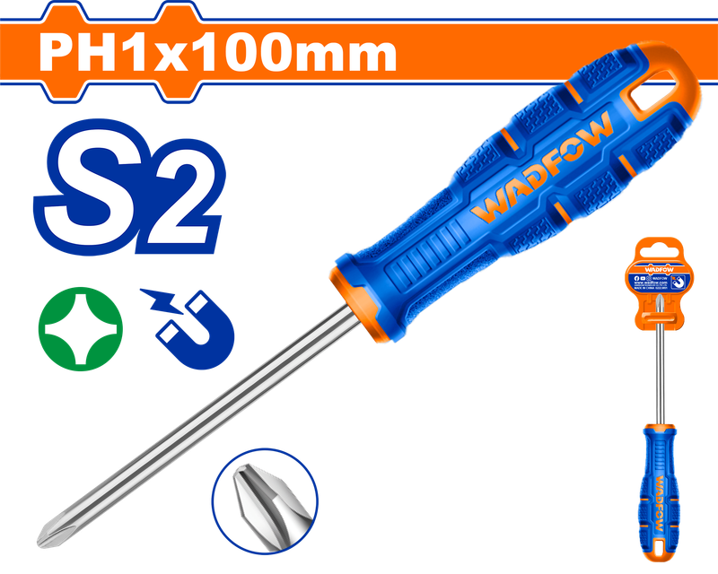 Wadfow Phillips screwdriver PH1x100mm