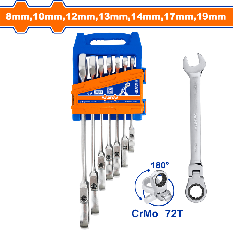 Wadfow Flexible ratchet spanner set 7 Piece