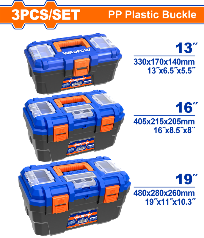 Wadfow Plastic tool boxes set 3 Piece