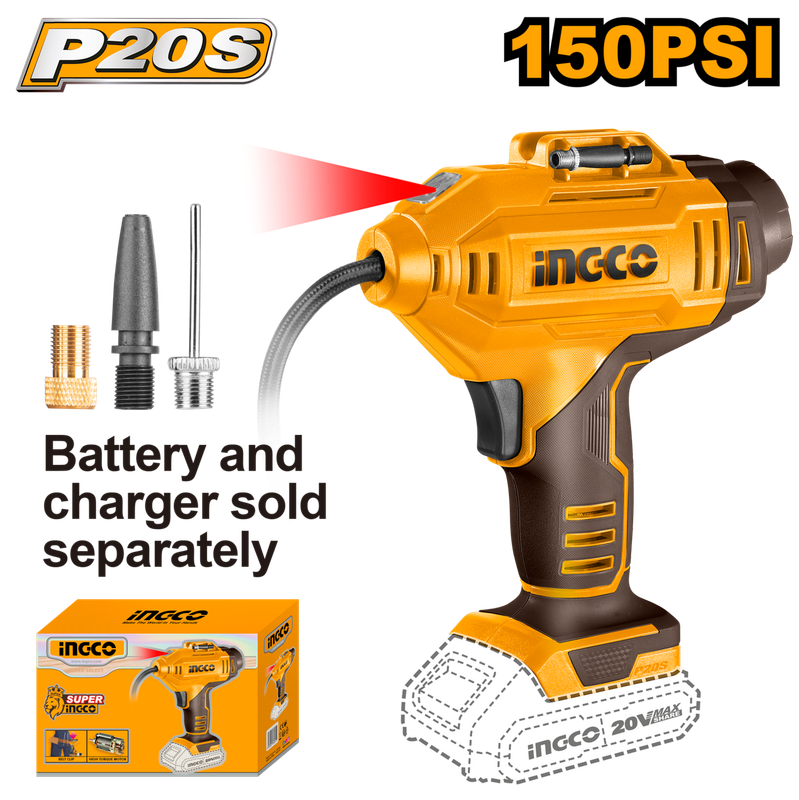 Ingco Cordless auto air compressor / Tyre Inflator