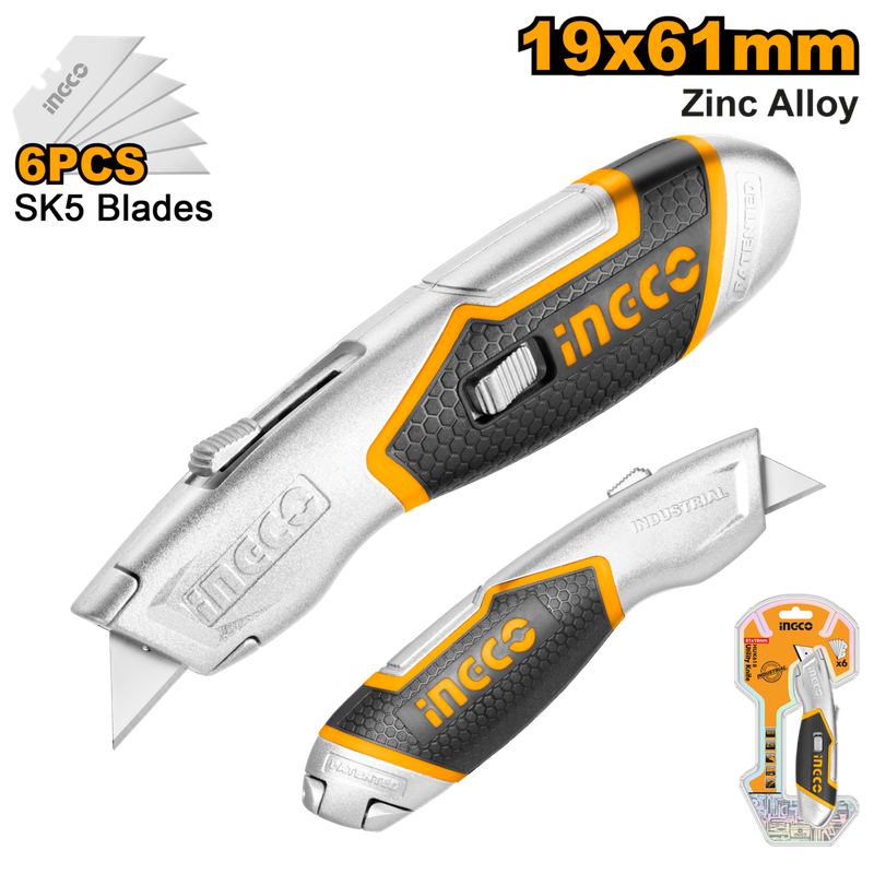 Ingco Utility Knife 13mm X 61mm - DEFAULT TITLE