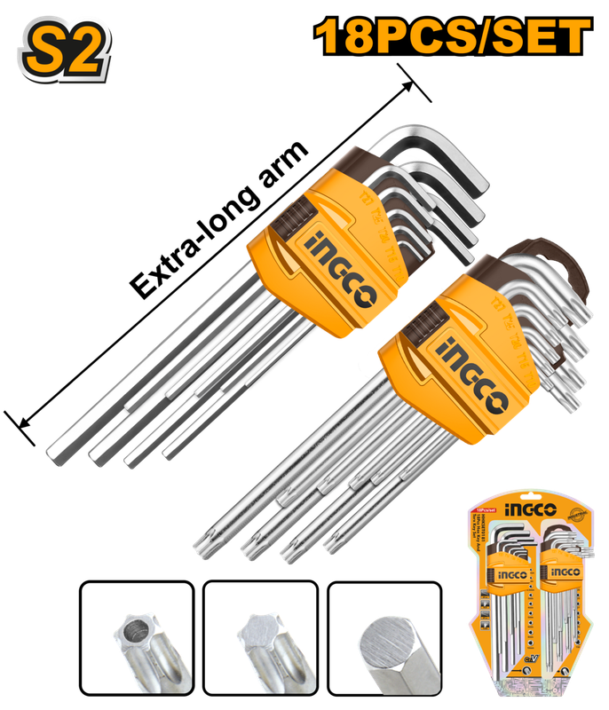 Ingco Allen Key And Torx Set 18pcs - DEFAULT TITLE