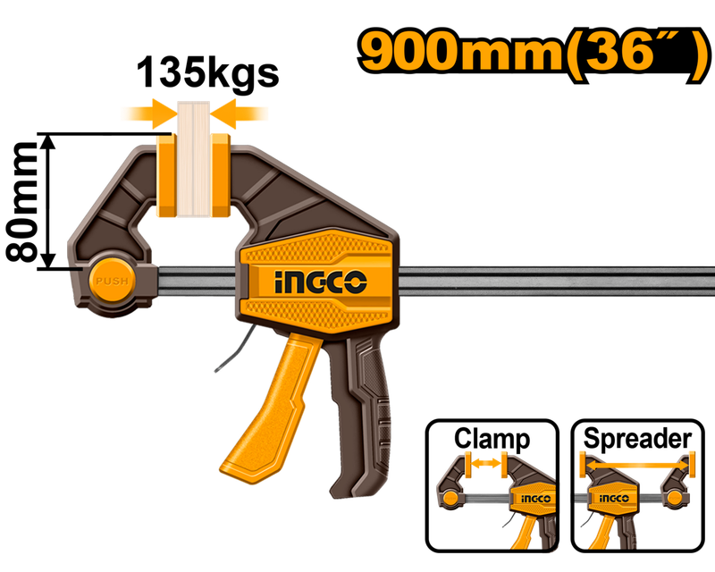 Ingco Quick Bar Clamp 900mm - DEFAULT TITLE