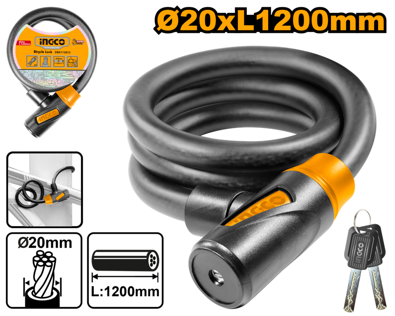 Special - Ingco Bicycle lock 20mm X 1.2M - DEFAULT TITLE