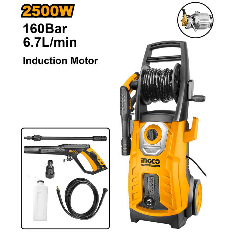 Ingco -High Pressure Washer 2500w 160 Bar - DEFAULT TITLE