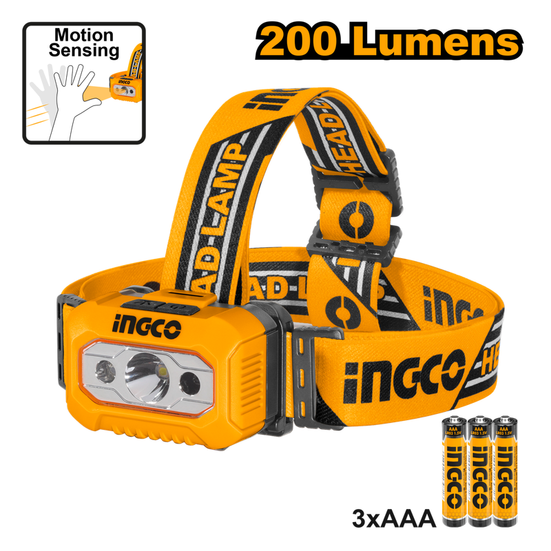 Ingco Headlamp 91m Beam 200 Lumen