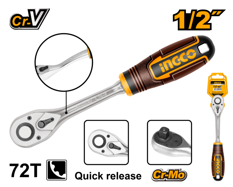 Ingco Ratchet Wrench 1/2" Dr - DEFAULT TITLE