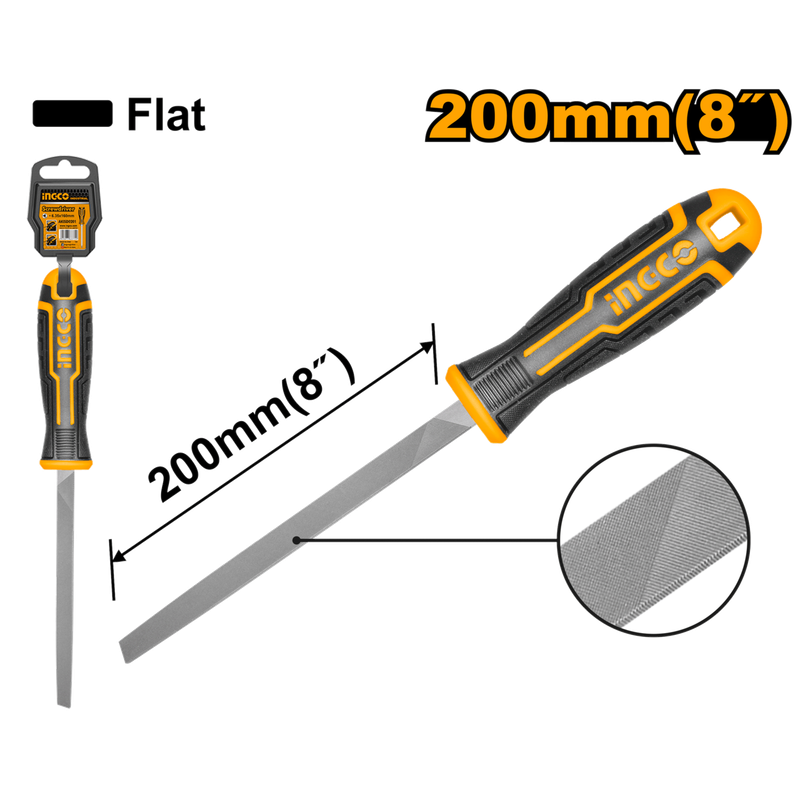 Ingco Flat Steel File 200mm - DEFAULT TITLE
