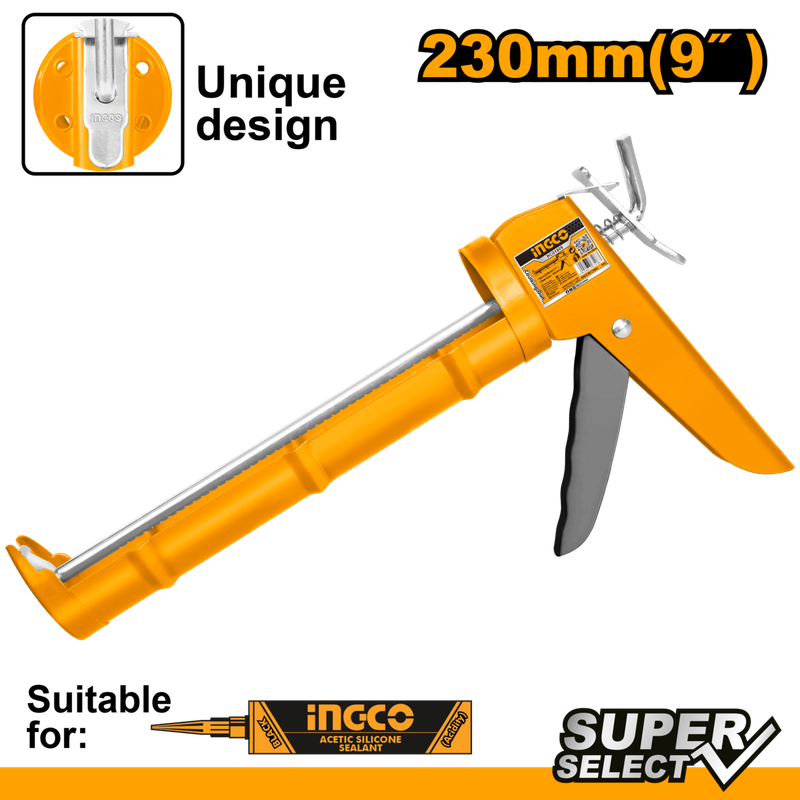 Ingco Half Barrel Caulking Gun 230mm - DEFAULT TITLE