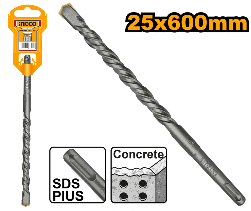 Ingco SDS Plus Hammer Drill Bit 25mm X 600mm - DEFAULT TITLE