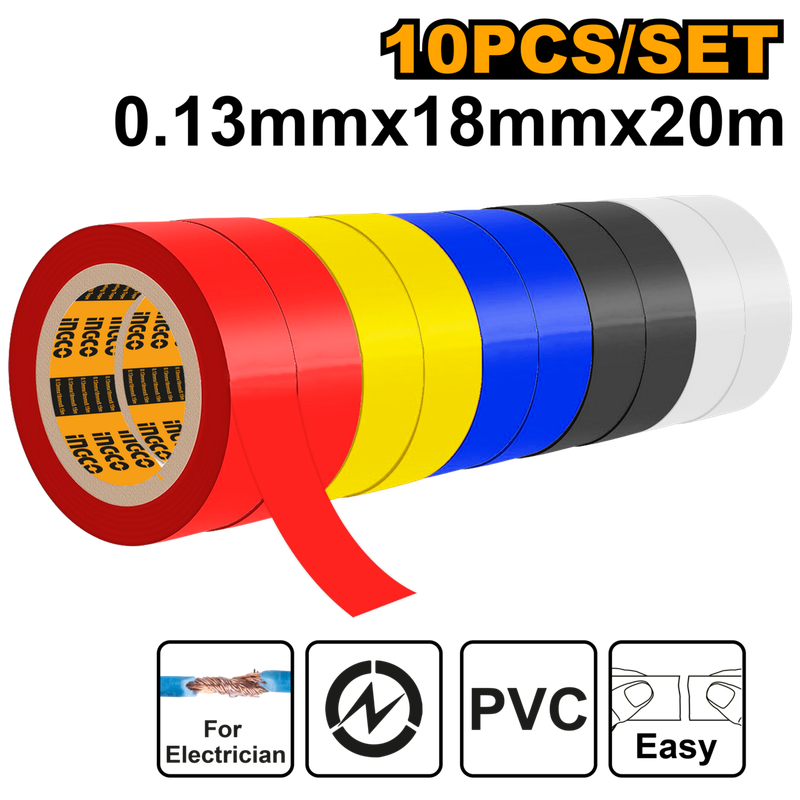 Ingco Insulation Tape 10Pcs Set - DEFAULT TITLE