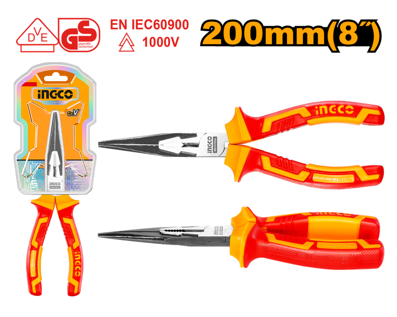 Ingco Longnose Plier Insulated 200mm - DEFAULT TITLE