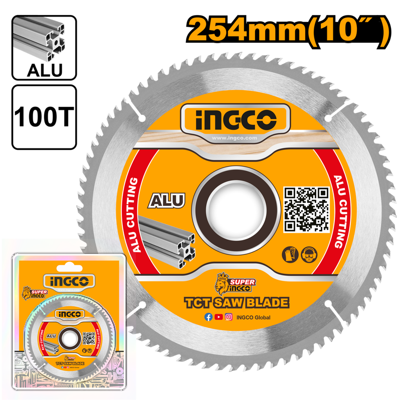 Ingco TCT saw blade for aluminum 254mm 100T Aluminum