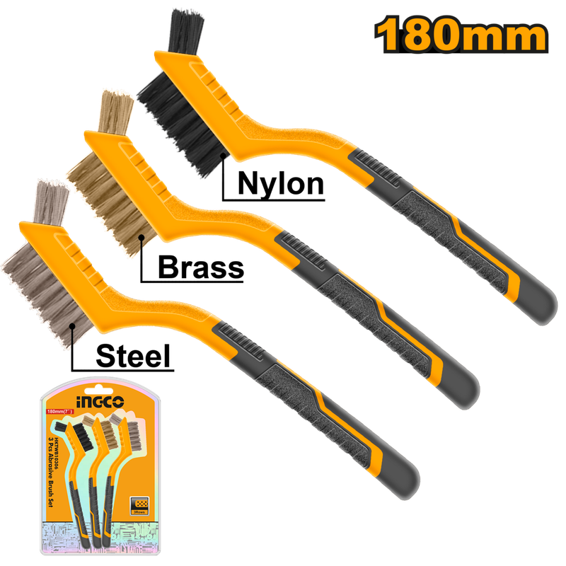 Ingco Mini Wire Brush Set 180mm