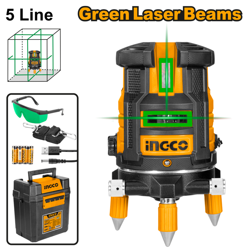 Ingco Self-Leveling Line Laser (Green Laser Beams)