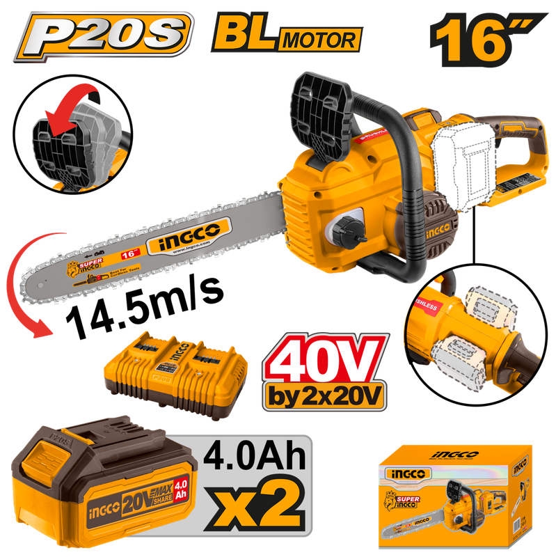 Ingco 40V Lithium-Ion Chain Saw
