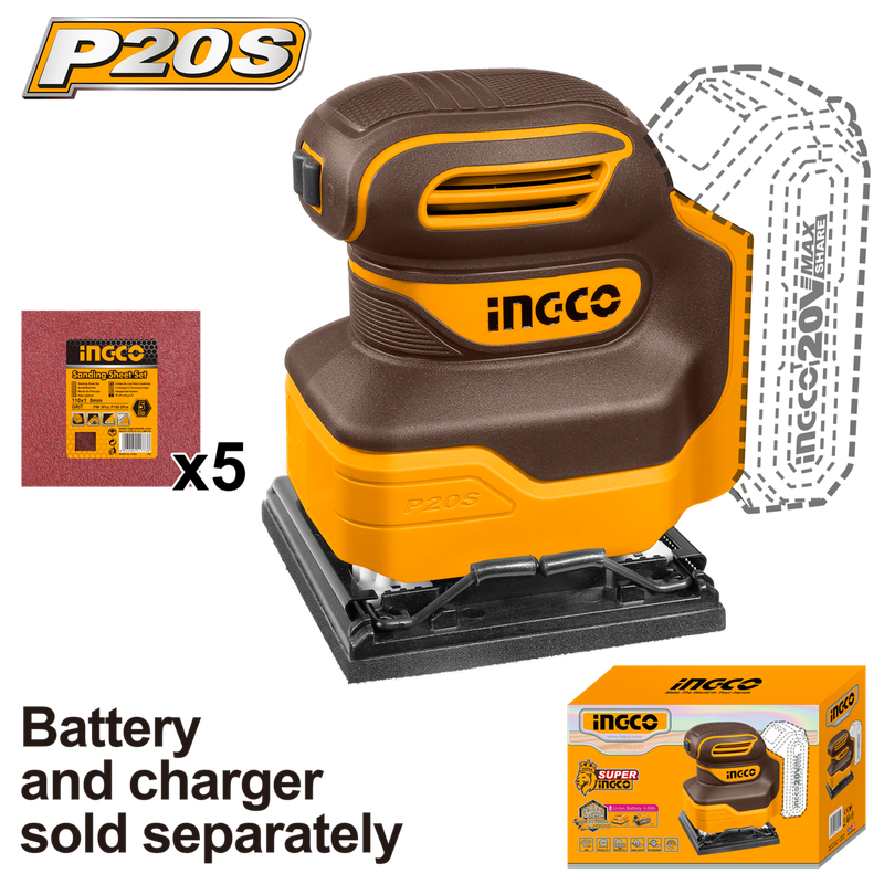 Ingco 20V Lithium-Ion sheet sander - DEFAULT TITLE