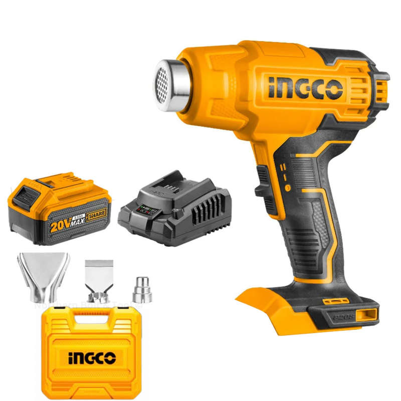 Ingco Cordless Heat Gun Kit With Carry Case