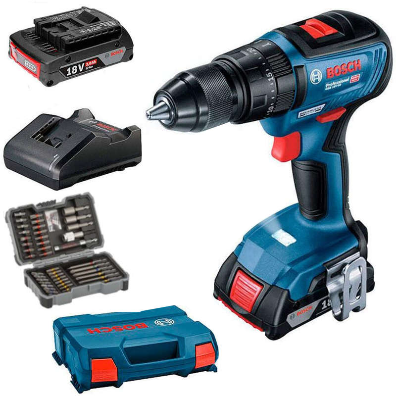 Bosch Professional Cordless Drill GSB 18V-50 Kit With 43 Piece Accessory Set