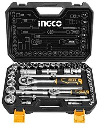 Ingco Socket Set 1/4" And 1/2" Drive 44 Pcs