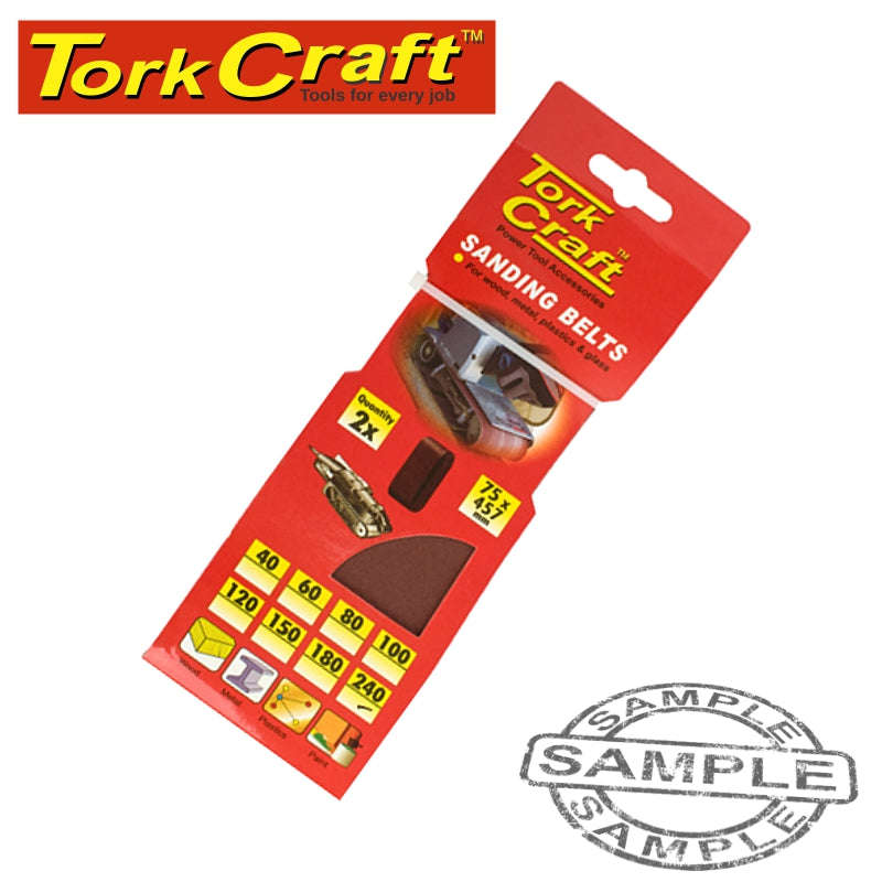 Tork Craft Sanding Belt 75 X 457Mm 240Grit 2/Pack - DEFAULT TITLE