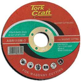 Tork Craft Cutting Disc Masonry 115 X 3.0 X 22.22Mm - DEFAULT TITLE