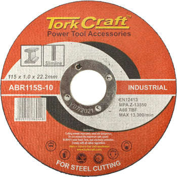 Tork Craft Cutting Disc Industrial Metal 115 X 1.0 X 22.2 Mm - DEFAULT TITLE