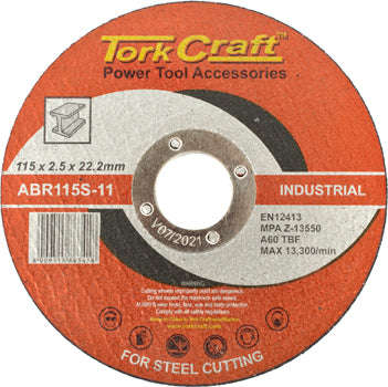 Tork Craft Cutting Disc Industrial Metal 115 X 2.5 X 22.2 Mm - DEFAULT TITLE