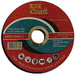 Tork Craft Cutting Disc Stainless Steel 115 X 1.0 X 22.22 Mm - DEFAULT TITLE
