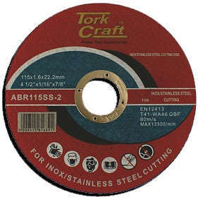 Tork Craft Cutting Disc Stainless Steel 115 X 1.6 X 22.22Mm -