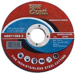 Tork Craft Cutting Disc Stainless Steel 115 X 3.0 X 22.22Mm - DEFAULT TITLE