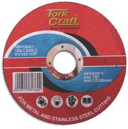 Tork Craft Cutting Disc Steel & Ss 125 X 1.2 X 22.2Mm - DEFAULT TITLE