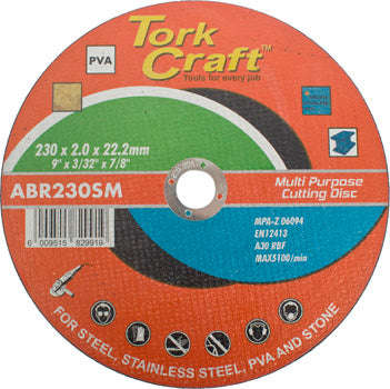 Tork Craft Cutting Disc Multi Purpose 230 X 2.0 X 22.2Mm For Steel Ss Pva Stone - DEFAULT TITLE