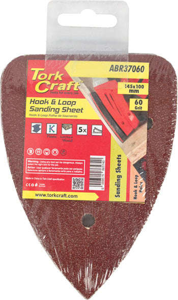Tork Craft Sanding Tri - 60 Grit 145 X 145 X 100Mm 5/Pack For Tcms Hook And Loop - DEFAULT TITLE