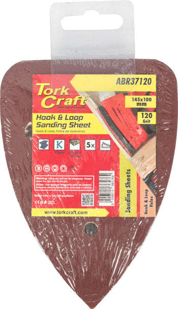 Tork Craft Sanding Tri - 120 Grit 145 X 145 X 100Mm 5/Pack For Tcms Hook And Loop - DEFAULT TITLE