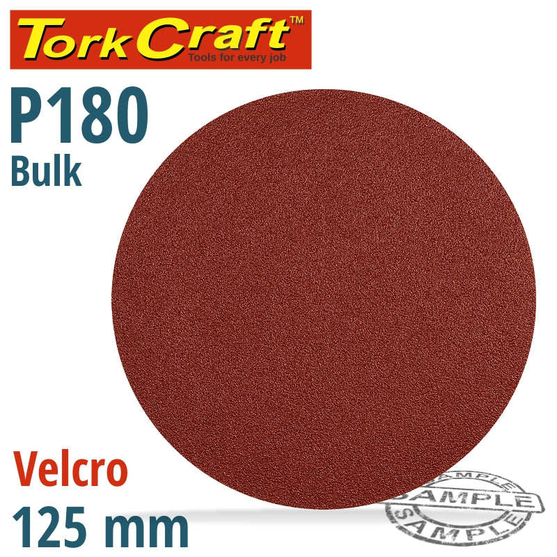 Tork Craft Sanding Disc 125Mm 180 Grit No Hole Bulk Hook And Loop