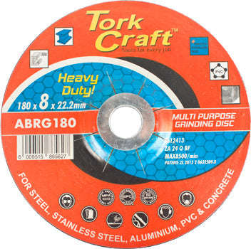 Tork Craft Grinding Disc Multi Purpose 180 X 8.0 X 22.2Mm Steel, S/Steel, Concret - DEFAULT TITLE