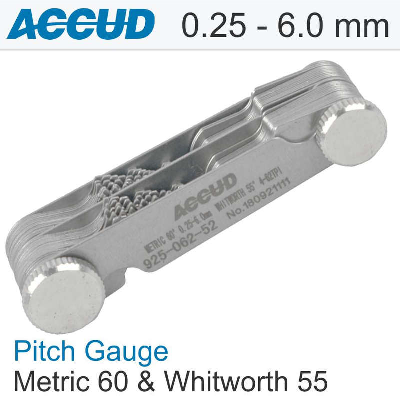 Pitch Gauge Metric 60 And Whitworth 55 0.25-6.0Mm 4-62Tpi - DEFAULT TITLE