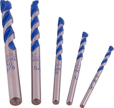 Alpen Granite Drill Bit Set 5Piece 4 5 6 8 10Mm - DEFAULT TITLE