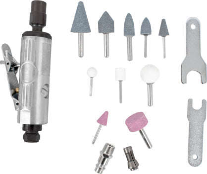 Aircraft Air Die Grinder Kit 1/4' 14 Piece Kit Blow Mould Case -