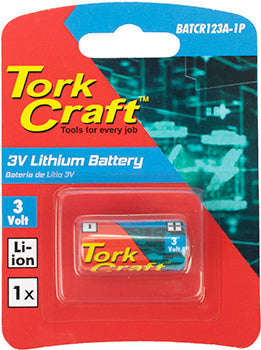 Tork Craft Cr123A 3V Lithium Battery X1 Per Card - DEFAULT TITLE