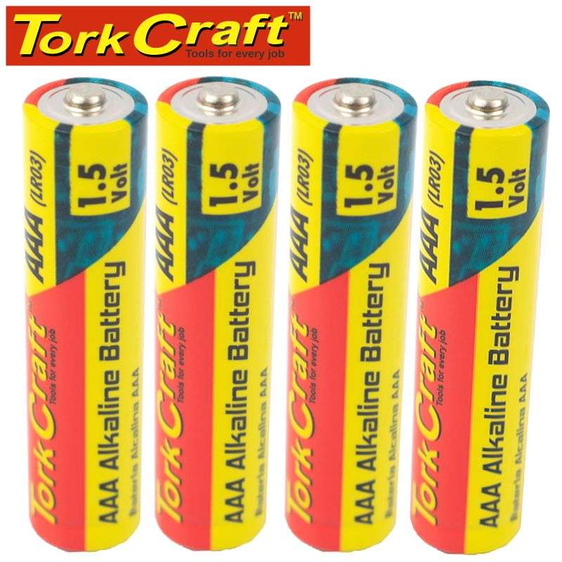 Tork Craft Lr03 4S Aaa 1.5V Battery X4 Pack Shrink Wrap (Moq 30) - DEFAULT TITLE