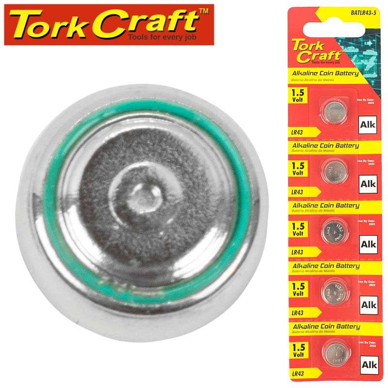 Tork Craft Lr43 Alkaline Coin Battery X5 Pack (Moq 20) - DEFAULT TITLE