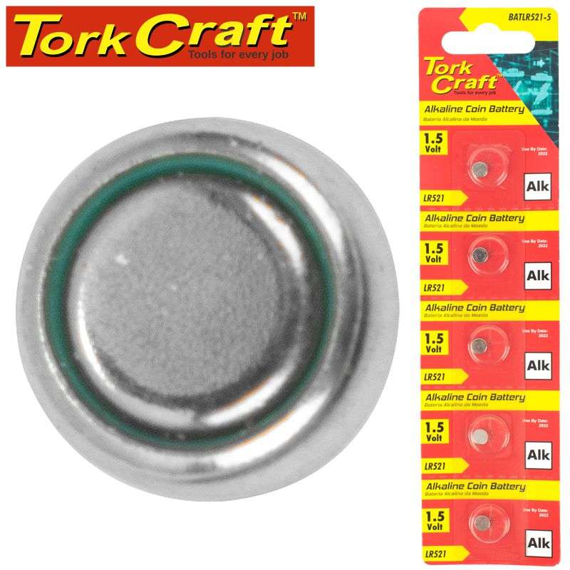 Tork Craft Lr521 Alkaline Coin Battery X5 Pack (Moq 20) - DEFAULT TITLE