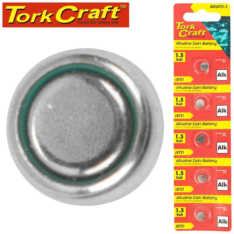 Tork Craft Lr721 Alkaline Coin Battery X5 Pack (Moq 20) - DEFAULT TITLE