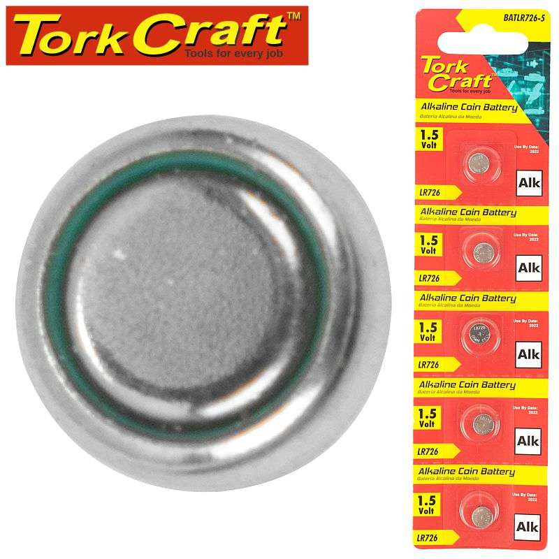 Tork Craft Lr726 Alkaline Coin Battery X5 Pack (Moq 20) - DEFAULT TITLE