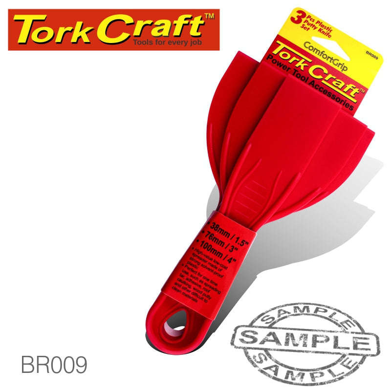 Tork Craft Putty Knife Plastic 3 Piece Set 38 76 & 100Mm 1.5'/3'/4' - DEFAULT TITLE