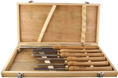Tork Craft Chisel Set Wood Turning Hss 6 Piece Wooden Case - DEFAULT TITLE