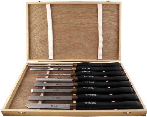 Tork Craft Chisel Set Wood Turning Hss 8 Piece In Wooden Case - DEFAULT TITLE