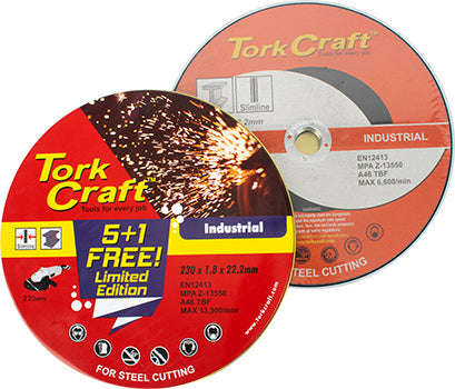 Tork Craft 5+ 1 Cutting Disc Ind. Metal 230 X 1.8 X 22.2 Mm Tin Case - DEFAULT TITLE